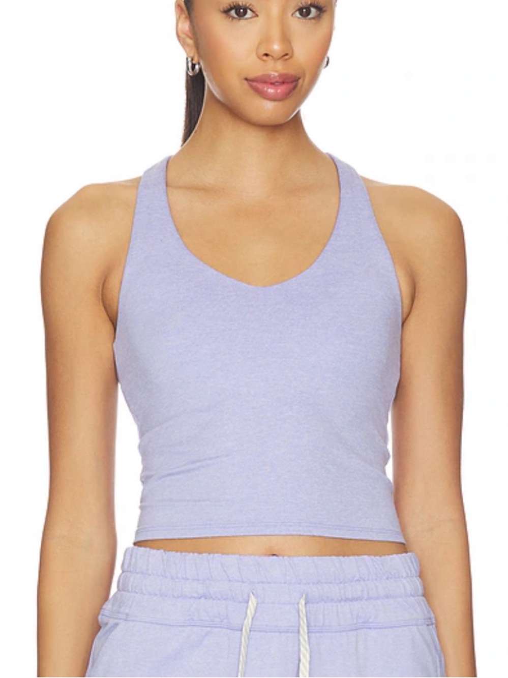 Vuori Halo Performance Crop Tank Hyacinth Heather Built-In Bra Size Small